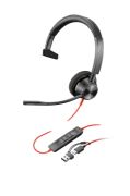 Image de HP Poly Micro-casque Poly Blackwire 3310 monaural USB-C + adaptateur USB-C/A (8X215AA)