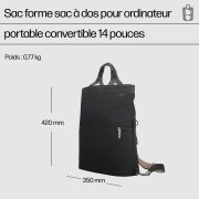 Image de HP Sac forme sac à dos pour ordinateur portable convertible 14 pouces (9C2H1AA)