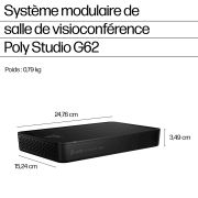 Image de HP Poly Système de visioconférence Poly Studio G62 avec kit de plaque de montage sans cordon d’alimentation TAA (99T18AA)