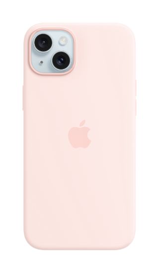 Image de Apple Coque en silicone avec MagSafe pour iPhone 15 Plus - Rose pâle (MXQV3ZM/A)
