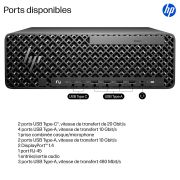 Image de HP Z2 SFF G1i Intel Core Ultra 7 265 32 Go DDR5-SDRAM 1 To SSD Windows 11 Pro Station de travail AI Workstation, AI PC Noir (A40TDET)