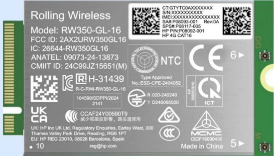 Image de HP 4G LTE-Advanced Pro Cat16 WWAN carte et adaptateur d'interfaces (B8BD2AA)