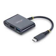 Image de StarTech.com Adaptateur Multiport USB-C vers HDMI avec Charge PD 140W, HDMI 4K 60Hz, Hub USB 5 Gbps, Mini Dock pour MacBook / Dell / Thinkpad / HP / iPad / Tablettes (168B-USBC-MULTIPORT)
