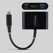 Image de StarTech.com Adaptateur Multiport USB-C vers HDMI avec Charge PD 140W, HDMI 4K 60Hz, Hub USB 5 Gbps, Mini Dock pour MacBook / Dell / Thinkpad / HP / iPad / Tablettes (168B-USBC-MULTIPORT)