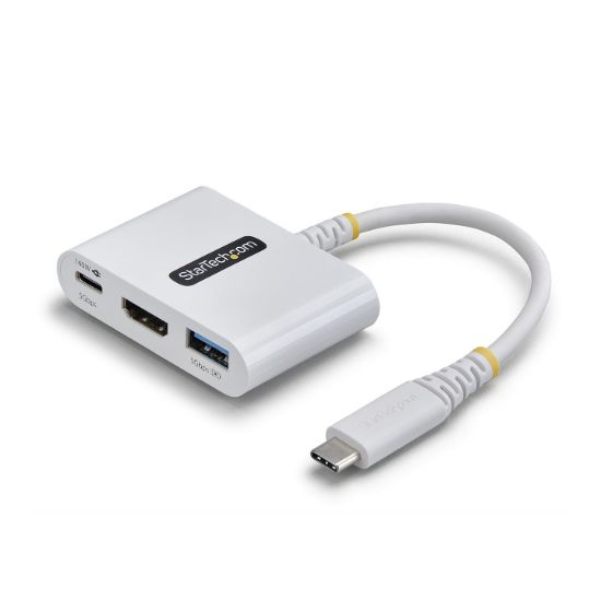 Image de StarTech.com Adaptateur Multiport USB-C vers HDMI avec Charge PD 140W, HDMI 4K 60Hz, Hub USB 5 Gbps, Mini Dock pour MacBook / Dell / Thinkpad / HP / iPad / Tablettes (168W-USBC-MULTIPORT)
