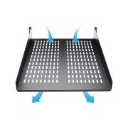 Image de StarTech.com Etagère ventilée montée en rack 2U 22 pouces - Etagère d'armoire serveur fixe - 22 kg (CABSHELF22V)