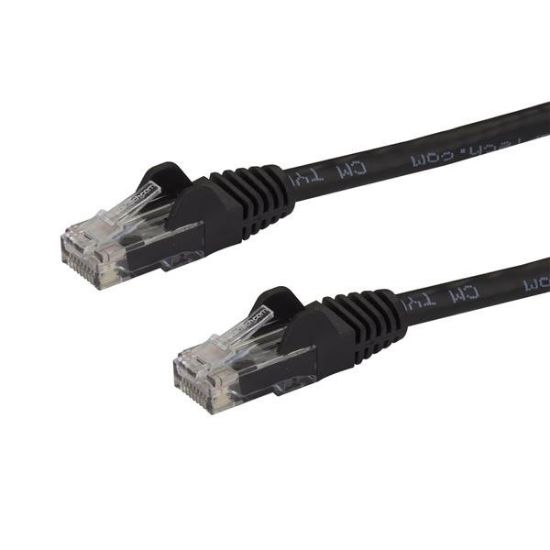Image de StarTech.com Câble réseau Cat6 Gigabit UTP sans crochet de 50cm - Cordon Ethernet RJ45 anti-accroc - M/M - Noir (N6PATC50CMBK)