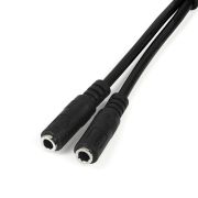 Image de StarTech.com Adaptateur pour casque avec prises pour écouteur et microphone séparées - Mini-Jack 3,5mm 1x (M) 2x (F) - Noir (MUYHSMFF)