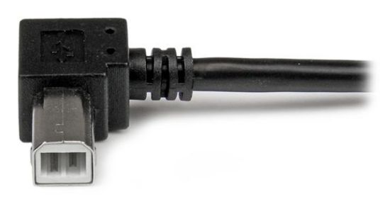 Image de StarTech.com Câble USB 2.0 A vers USB B Coudé à droite Mâle / Mâle pour imprimante - 1 m - Noir (USBAB1MR)