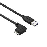 Image de StarTech.com Câble Micro USB 3.0 slim - USB-A vers Micro-B à angle gauche de 50 cm - M/M (USB3AU50CMLS)
