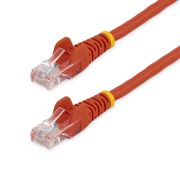 Image de StarTech.com Câble réseau Cat5e UTP sans crochet de 1 m - Cordon Ethernet RJ45 anti-accroc - M/M - Rouge (45PAT1MRD)