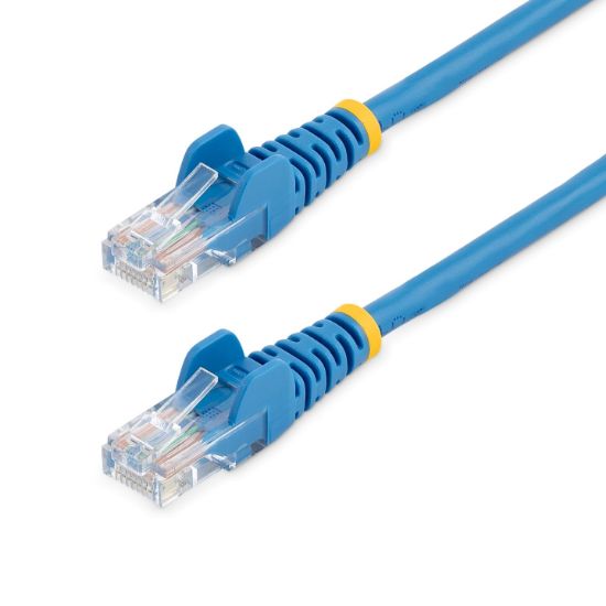 Image de StarTech.com Câble réseau Cat5e UTP sans crochet de 1m - Cordon Ethernet RJ45 anti-accroc - M/M - Bleu (45PAT1MBL)