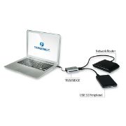 Image de StarTech.com Adaptateur Thunderbolt vers Gigabit Ethernet plus USB 3.0 - Convertisseur Thunderbolt (TB2USB3GE)