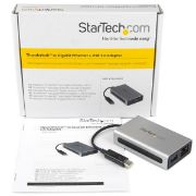 Image de StarTech.com Adaptateur Thunderbolt vers Gigabit Ethernet plus USB 3.0 - Convertisseur Thunderbolt (TB2USB3GE)