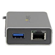 Image de StarTech.com Adaptateur Thunderbolt vers Gigabit Ethernet plus USB 3.0 - Convertisseur Thunderbolt (TB2USB3GE)