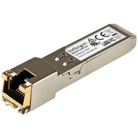 Image de StarTech.com Module SFP GBIC compatible Cisco Meraki MA-SFP-1GB-TX - Mini GBIC 10/100/1000BASE-TX (MASFP1GBTXST)