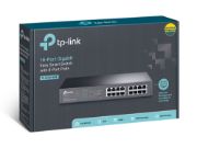 Image de TP-Link TL-SG1016PE Géré L2 Gigabit Ethernet (10/100/1000) Connexion Ethernet, supportant l'alimentation via ce port (PoE) 1U Noir (TL-SG1016PE V2)