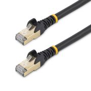 Image de StarTech.com Câble réseau Cat6a STP blindé sans crochet de 50 cm - Noir (6ASPAT50CMBK)