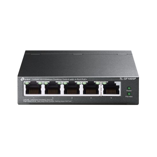 Image de TP-Link TL-SF1005P Non-géré Fast Ethernet (10/100) Connexion Ethernet, supportant l'alimentation via ce port (PoE) Noir (TL-SF1005P V1)