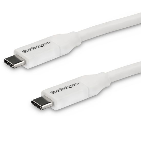 Image de StarTech.com Câble de Charge Rapide USB-C de 4m, Charge et Synchronisation, 100W (5A) PD, USB 2.0, Certifié USB-IF - Cordon de Charge USB C Blanc (USB2C5C4MW)