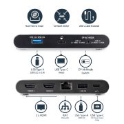 Image de StarTech.com Dock USB C - Station d'Accueil USB-C à Double Écran 4K HDMI - 100 W Power Delivery Pass-through, GbE, 2 USB A - Mini Hub Type C - Adaptateur Multiport pour PC Po ... (DK30C2HAGPD)