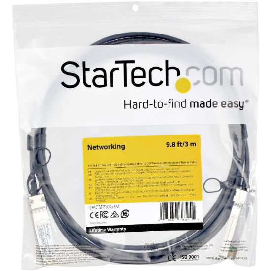 Image de StarTech.com Câble Twinax à fixation directe SFP+ compatible Dell EMC DAC-SFP-10G-2M - 3 m (DACSFP10G3M)
