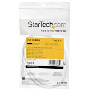 Image de StarTech.com Câble de Charge Rapide USB-A vers USB-C de 1m, Robuste, Charge et Synchronisation, 3A, USB 2.0, Gaine TPE Blanche et Fibre d'Aramide - Cordon de Charge USB (RUSB2AC1MW)