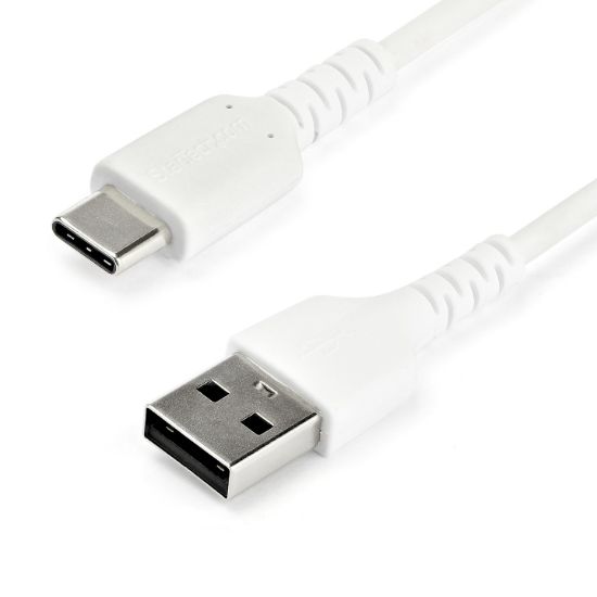 Image de StarTech.com Câble de Charge Rapide USB-A vers USB-C de 1m, Robuste, Charge et Synchronisation, 3A, USB 2.0, Gaine TPE Blanche et Fibre d'Aramide - Cordon de Charge USB (RUSB2AC1MW)