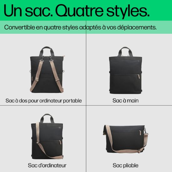 Image de HP Sac forme sac à dos pour ordinateur portable convertible 14 pouces (9C2H0AA)