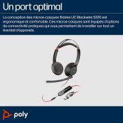Image de HP Poly Micro-casque stéréo USB-C Poly Blackwire 5220 + prise 3,5 mm + adaptateur USB-C/A (lot) (8X231A6)