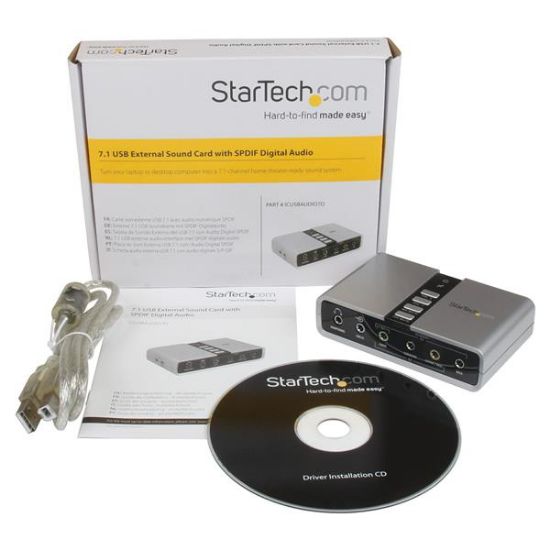 Image de StarTech.com Adaptateur Carte Son USB vers Audio Stéréo - Audio Numérique SPDIF (ICUSBAUDIO7D)