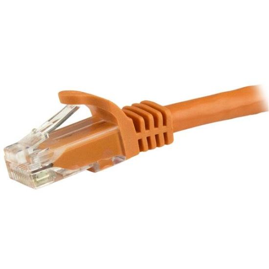 Image de StarTech.com Câble réseau Cat6 Gigabit UTP sans crochet de 5m - Cordon Ethernet RJ45 anti-accroc - M/M - Orange (N6PATC5MOR)