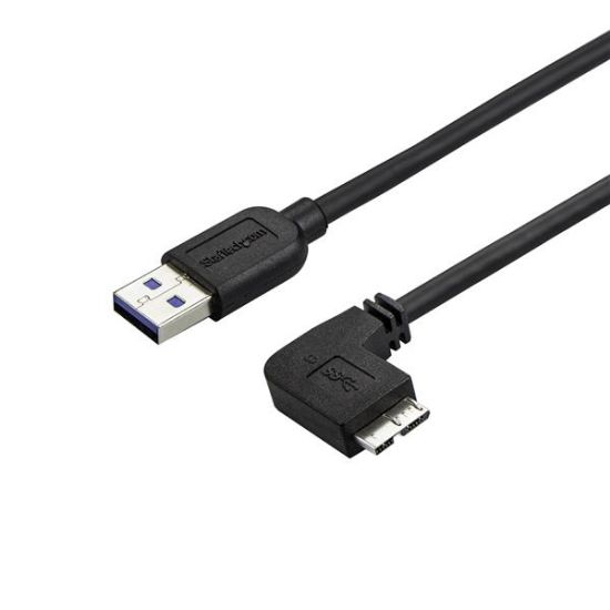 Image de StarTech.com Câble Micro USB 3.0 slim - USB-A vers Micro-B à angle droit de 50 cm - M/M (USB3AU50CMRS)