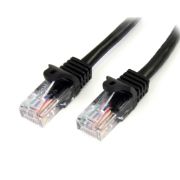 Image de StarTech.com Câble réseau Cat5e UTP sans crochet de 3m - Cordon Ethernet RJ45 anti-accroc - M/M - Noir (45PAT3MBK)