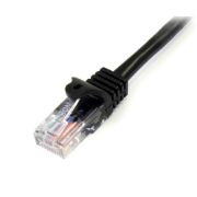 Image de StarTech.com Câble réseau Cat5e UTP sans crochet de 3m - Cordon Ethernet RJ45 anti-accroc - M/M - Noir (45PAT3MBK)