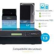 Image de StarTech.com Duplicateur et Effaceur de Disques Durs à 4 baies, Cloneur/Copieur Autonome de HDD/SSD 1:3 SATA, Station d'Accueil USB 3.0 - eSATA vers SATA, Duplicateur de Dis ... (SATDOCK4U3RE)
