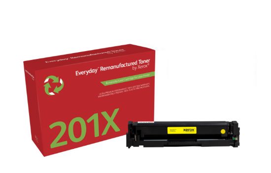 Image de Toner remanufacturé Jaune Everyday™ de Xerox compatible avec HP 201X (CF402X), Grande capacité (006R03460)