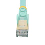 Image de StarTech.com Cordon de raccordement CAT6a (1,5 m) sans crochet - Câble patch RJ45 - Turquoise (6ASPAT150CMAQ)