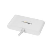 Image de StarTech.com Hub USB-C 4 Ports USB-A (USB 3.0 SuperSpeed) - Alimenté par bus USB - Adaptateur USB-C vers USB-A - USB 3.2 Gen 1 (5Gbps) Type C - Blanc (HB30C4ABW)