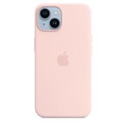 Image de Apple Coque en silicone avec MagSafe pour iPhone 14 - Rose craie (MW5V3ZM/A)