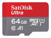 Image de Sandisk 64GB, microSDXC, UHS 1, A1, Class 10, SD adapter Mémoire flash - Gris,Rouge (SDSQUAB-064G-GN6MT)