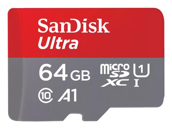 Image de Sandisk 64GB, microSDXC, UHS 1, A1, Class 10, SD adapter Mémoire flash - Gris,Rouge (SDSQUAB-064G-GN6MT)