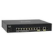 Image de Cisco Managed, 8 x 10/100/1000 PoE+ ports, 2 x Gigabit copper/SFP combo, 124W PoE power budget Switch - Noir (SG350-10MP-K9UK-RF)