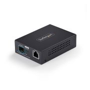 Image de StarTech.com Convertisseur de Média Fibre Optique 10 GbE SFP+, 10 Gigabit Ethernet RJ-45 vers 10GBASE-X SFP+, Monomode, Multimode, Trames Jumbo 16K, Conforme TAA (MCM10GSFP2)
