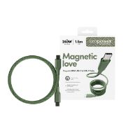Image de PanzerGlass empower™ by ® Magnetic 240W USB-C to USB-C Cable | USB 2.0 | 1.5M | Sage câble USB Vert (EM59672)