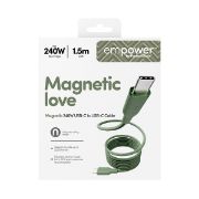 Image de PanzerGlass empower™ by ® Magnetic 240W USB-C to USB-C Cable | USB 2.0 | 1.5M | Sage câble USB Vert (EM59672)
