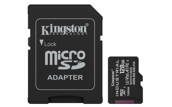 Image de Kingston Technology Carte 128GB microSDXC Industrielle C10 A1 pSLC + adaptateur SD (SDCIT2/128GB)