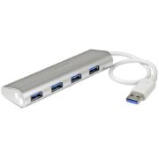 Image de StarTech.com Hub USB à 4 Ports avec Ethernet, USB-A, Gigabit Ethernet/GbE, USB 5Gbps, Design Robuste, Alimentation par Bus, Hub USB 3.0 Portable pour Ordinateur Portable (ST43004UA)