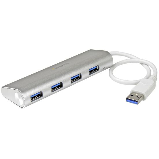Image de StarTech.com Hub USB à 4 Ports avec Ethernet, USB-A, Gigabit Ethernet/GbE, USB 5Gbps, Design Robuste, Alimentation par Bus, Hub USB 3.0 Portable pour Ordinateur Portable (ST43004UA)