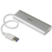 Image de StarTech.com Hub USB à 4 Ports avec Ethernet, USB-A, Gigabit Ethernet/GbE, USB 5Gbps, Design Robuste, Alimentation par Bus, Hub USB 3.0 Portable pour Ordinateur Portable (ST43004UA)